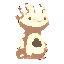 ゲーム内のナンダモンのドット絵。頭にツノがあり、おなかが茶色い。